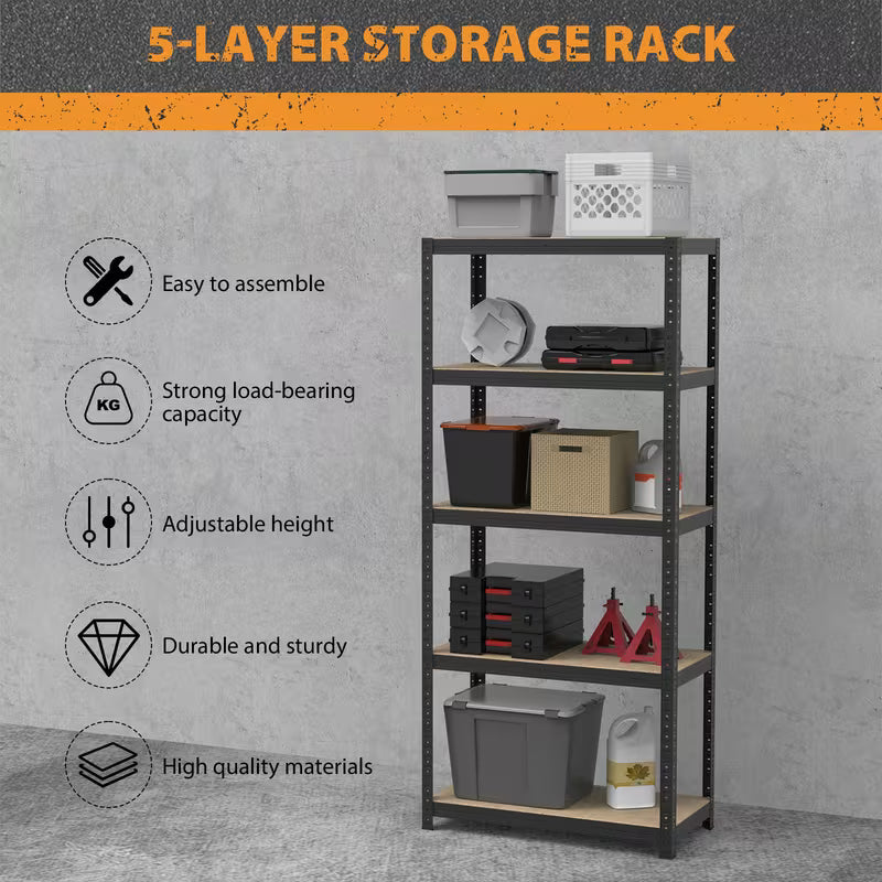 Heavy Duty 5-Tier Boltless Racking | 180 x 90 x 40cm | 875kg Capacity